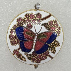 Cloisonne Butterfly / Floral Motif Pendant
